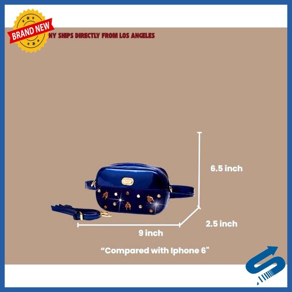 Patent Leather Fanny Pack Waist Bag Adjustable Strap Crossbody Purse - Picture 2 of 7